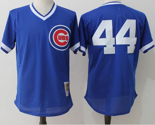 Mitchell And Ness Cubs #44 Anthony Rizzo Blue Throwback Stitched MLB Jersey